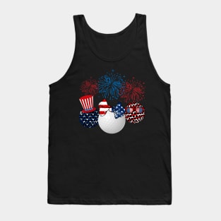 Golf American Flag Fireworks Tank Top